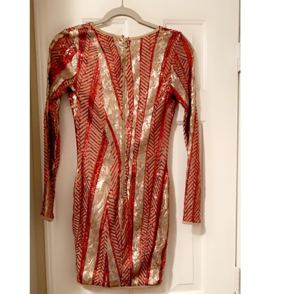 Red and gold sequin dress - Picture 2 of 4